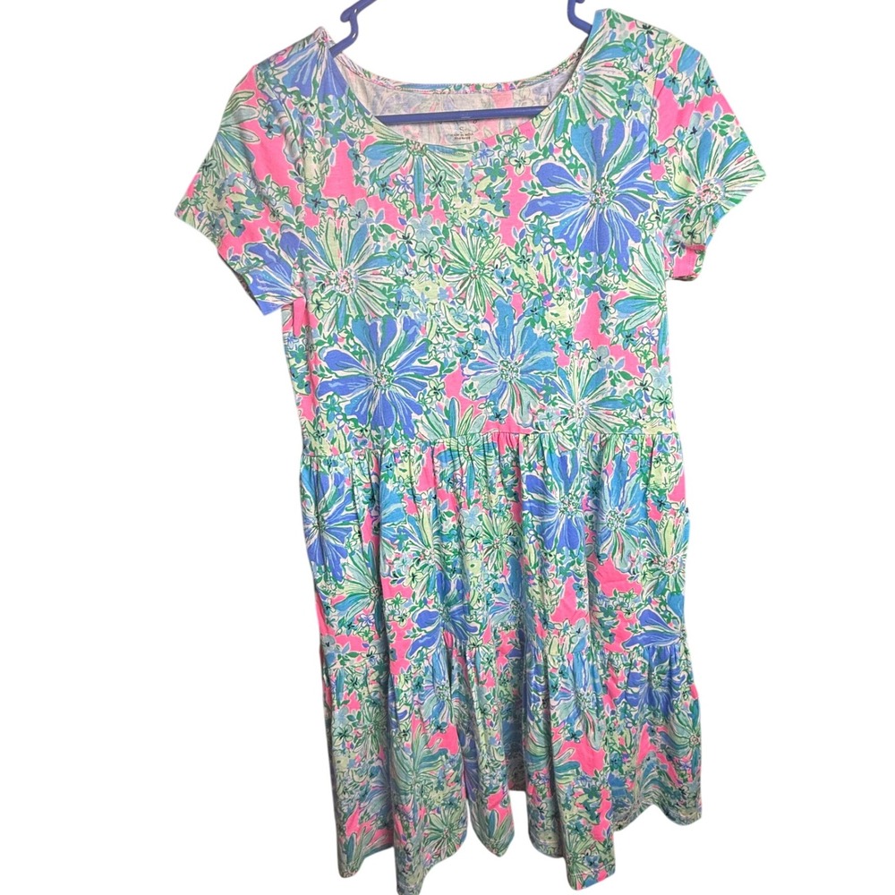 Lilly Pulitzer Geanna Short Sleeve Dress Size S Soleil Pink Good Hare Day-787